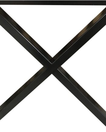 Udendørs Bordstel House Of Sander Gx   Sort Galvaniseret Metal Til Havebord  Robust Krydset Ramme 70   70     15 Cm