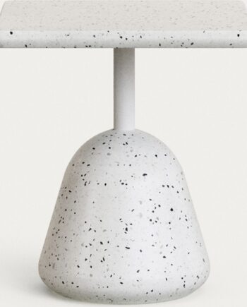 Udendørs Cafébord Kave Home Saura Hvid Terrazzo 44x44x48 Cm