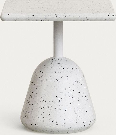 Udendørs Cafébord Kave Home Saura Hvid Terrazzo 44x44x48 Cm