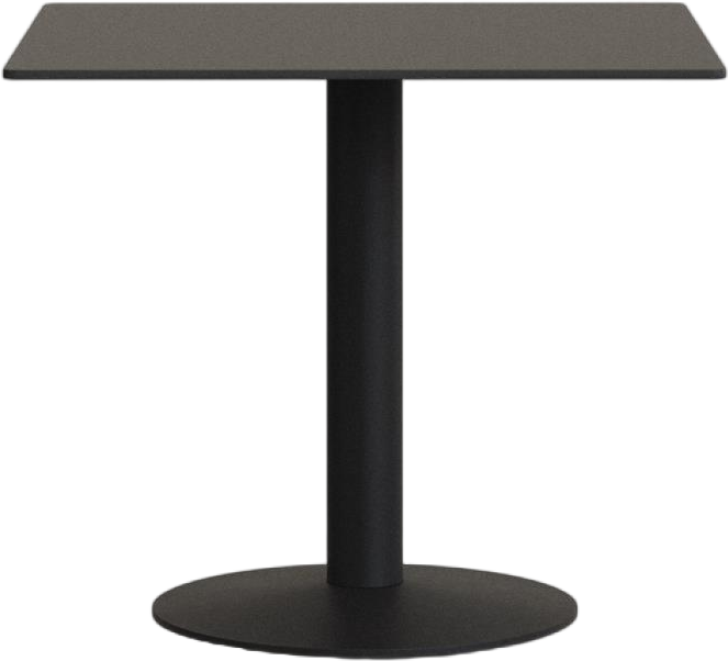 Udendørs Cafébord Kave Home Tiaret Sort Stål Og Højtrykslaminat 68x68x73 Cm