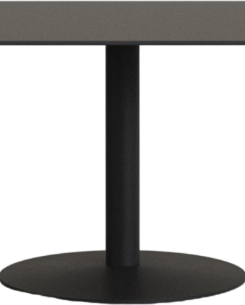 Udendørs Cafébord Kave Home Tiaret 90x90 Cm Sort Stål Højtrykslaminat Vejrbestandigt