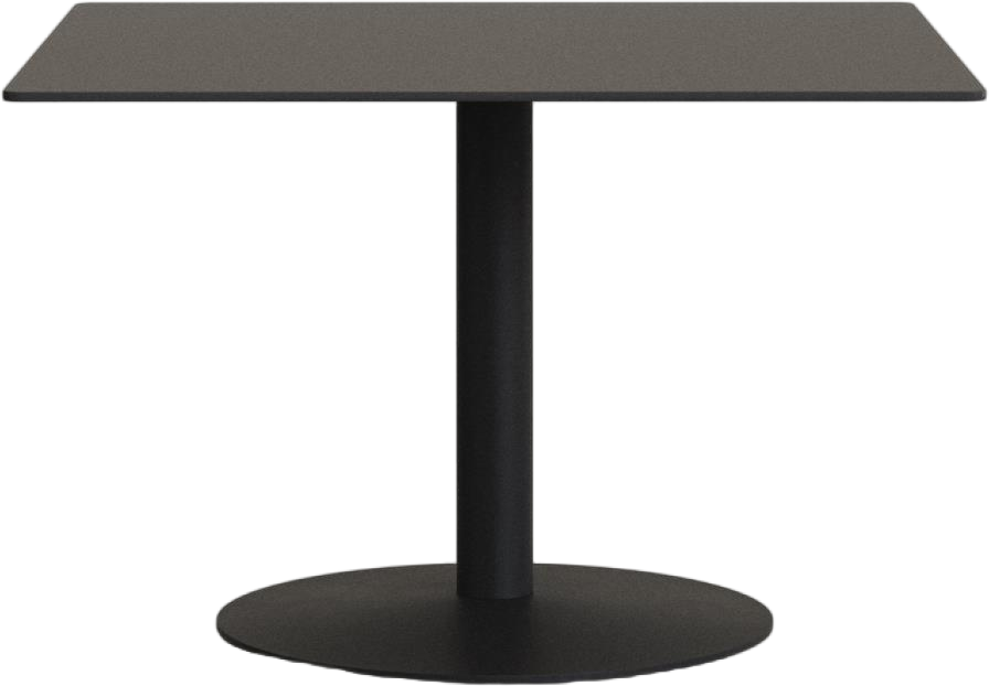 Udendørs Cafébord Kave Home Tiaret 90x90 Cm Sort Stål Højtrykslaminat Vejrbestandigt