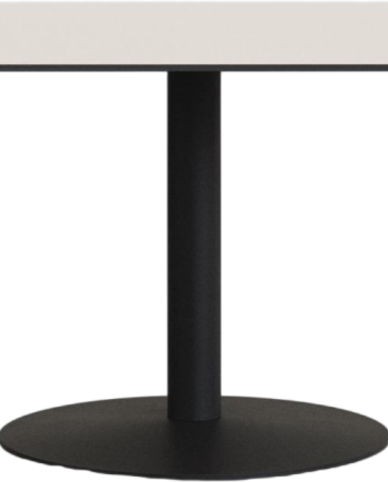 Udendørs Cafébord Kave Home Tiaret 90x90x73 Cm Hvid Sort Stål Højtrykslaminat