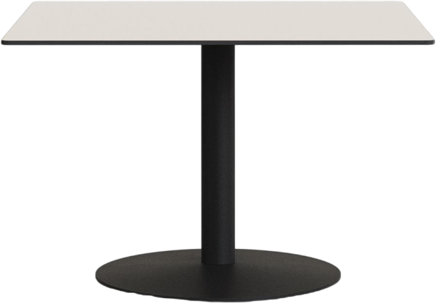 Udendørs Cafébord Kave Home Tiaret 90x90x73 Cm Hvid Sort Stål Højtrykslaminat