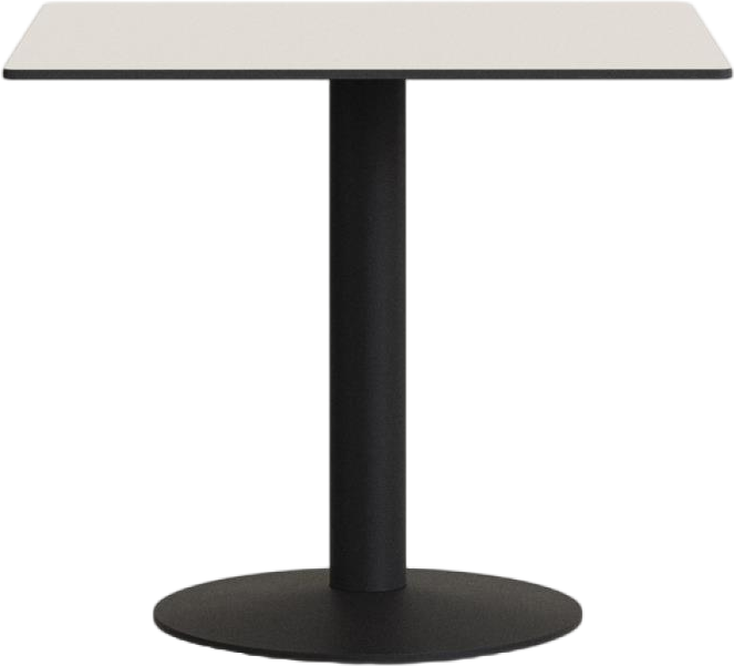 Udendørs Cafébord Kave Home Tiaret 68x68x73 Cm Stål Højtrykslaminat Hvid Sort