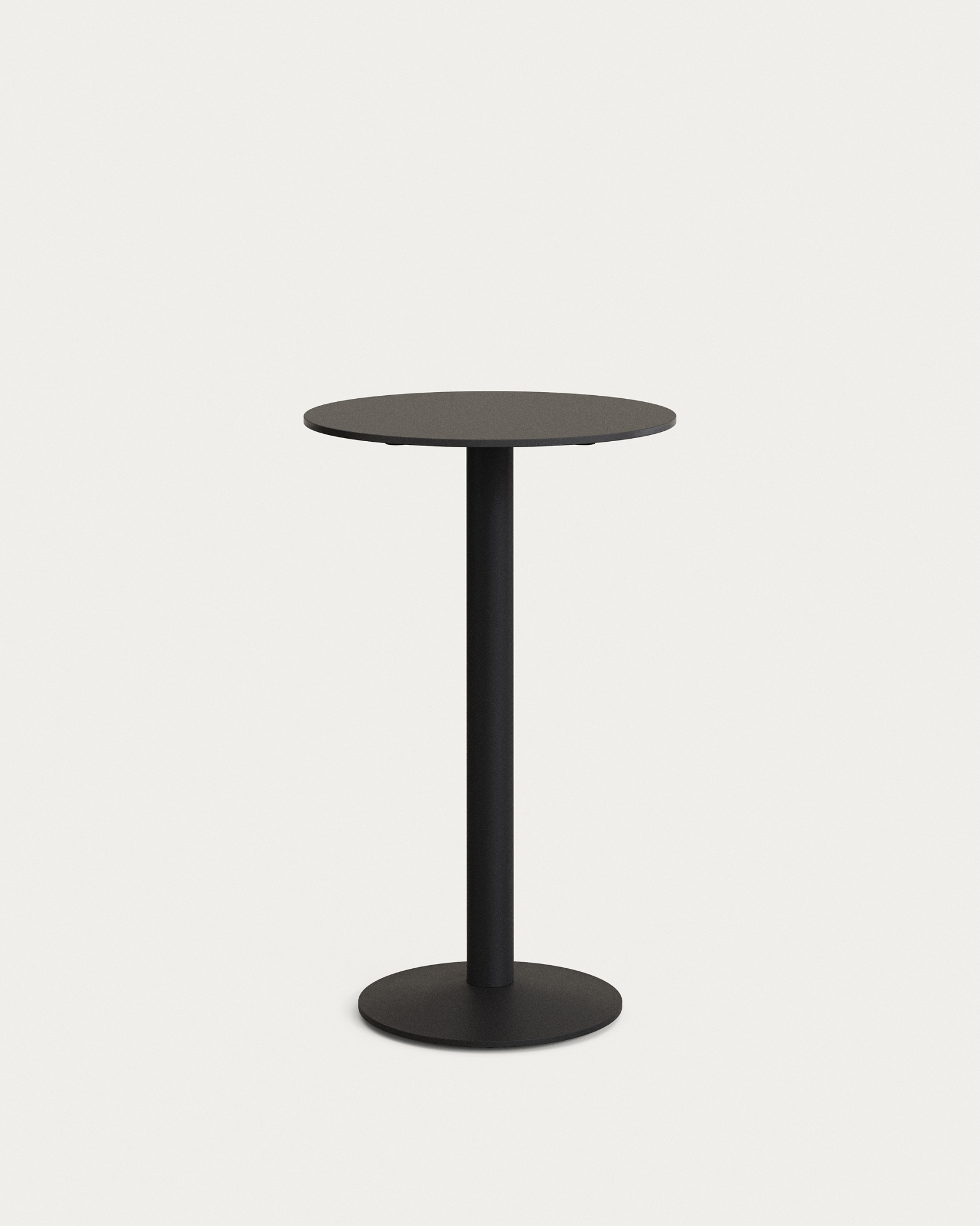 Udendørs Cafébord Kave Home Tiaret ø60 H97 Sort   Moderne Nordisk Stålbord