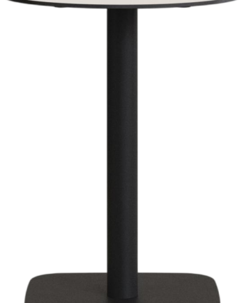 Udendørs Cafébord Kave Home Tiaret ø60   H97 Cm Hvid Sort Stål   Højtrykslaminat