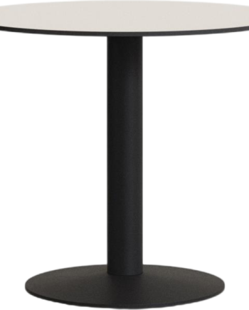 Udendørs Cafébord Kave Home Tiaret ø68   H73 Cm Hvid Sort Stål-højtrykslaminat