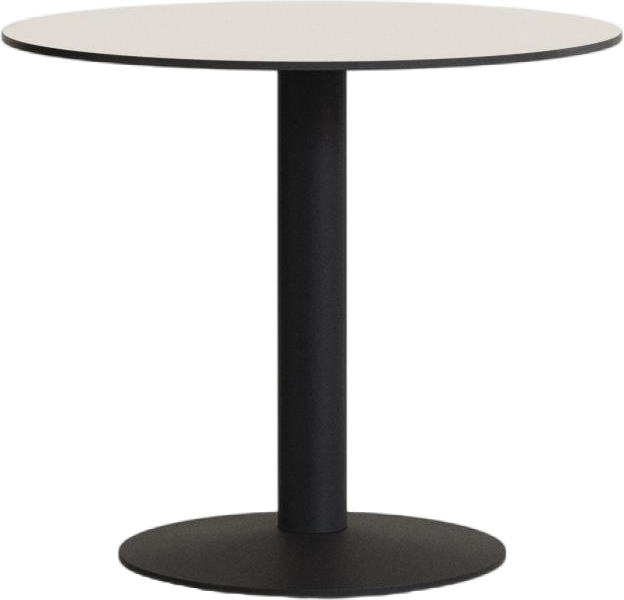 Udendørs Cafébord Kave Home Tiaret ø68   H73 Cm Hvid Sort Stål-højtrykslaminat