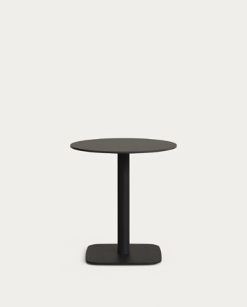 Udendørs Cafébord Kave Home Tiaret ø68   H73 Cm Sort Stål Højtrykslaminat