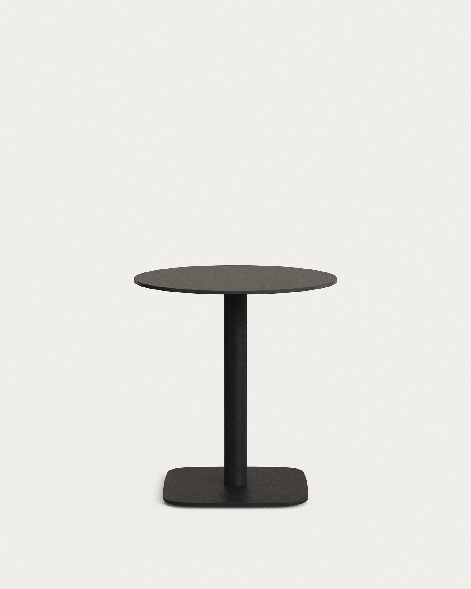 Udendørs Cafébord Kave Home Tiaret ø68   H73 Cm Sort Stål Højtrykslaminat