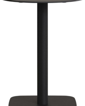 Udendørs Cafébord Kave Home Tiaret ø60   H97 Cm Sort Stål Og Højtrykslaminat