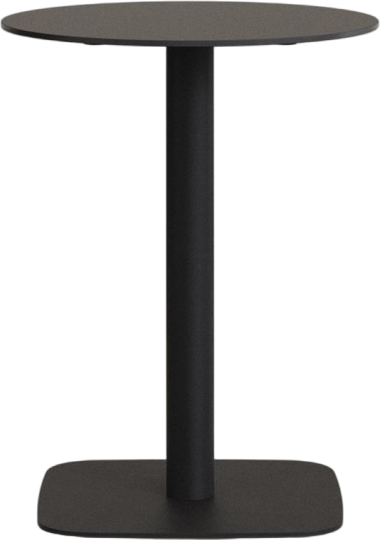 Udendørs Cafébord Kave Home Tiaret ø60   H97 Cm Sort Stål Og Højtrykslaminat