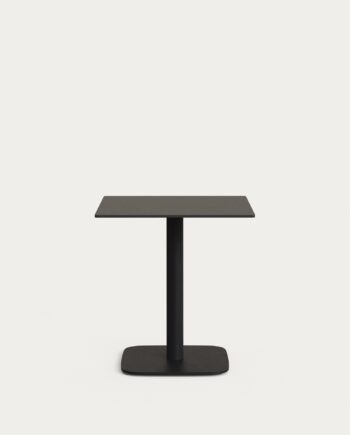 Udendørs Café- Og Bistrobord Kave Home Tiaret Sort ø68 Cm H73 Cm Stål Højtrykslaminat