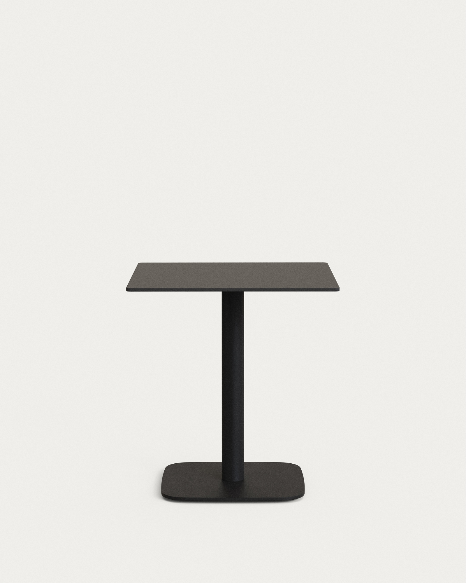 Udendørs Café- Og Bistrobord Kave Home Tiaret Sort ø68 Cm H73 Cm Stål Højtrykslaminat
