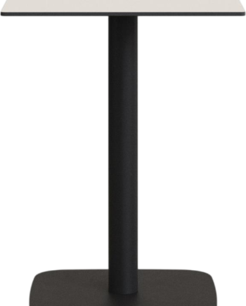 Udendørs Café- Og Terrassebord Kave Home Tiaret 60x60x97 Cm Hvid Sort Stål   Hpl-laminat