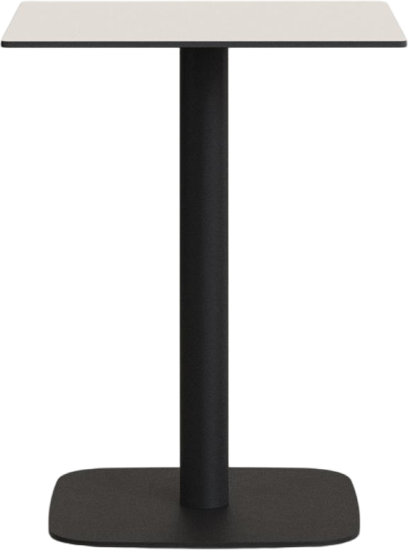 Udendørs Café- Og Terrassebord Kave Home Tiaret 60x60x97 Cm Hvid Sort Stål   Hpl-laminat