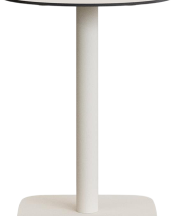 Udendørs Café- Og Terrassebord Kave Home Tiaret ø60 Cm Hvid Stål Højtrykslaminat