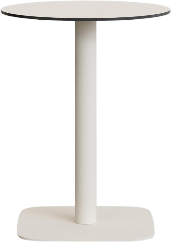 Udendørs Café- Og Terrassebord Kave Home Tiaret ø60 Cm Hvid Stål Højtrykslaminat