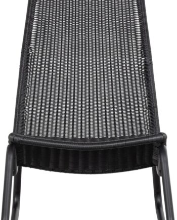 Udendørs Gyngestol Woood Tom Med Sort Rattan Og Metalramme   Vandtæt   Robust H97xb51xd95 Cm