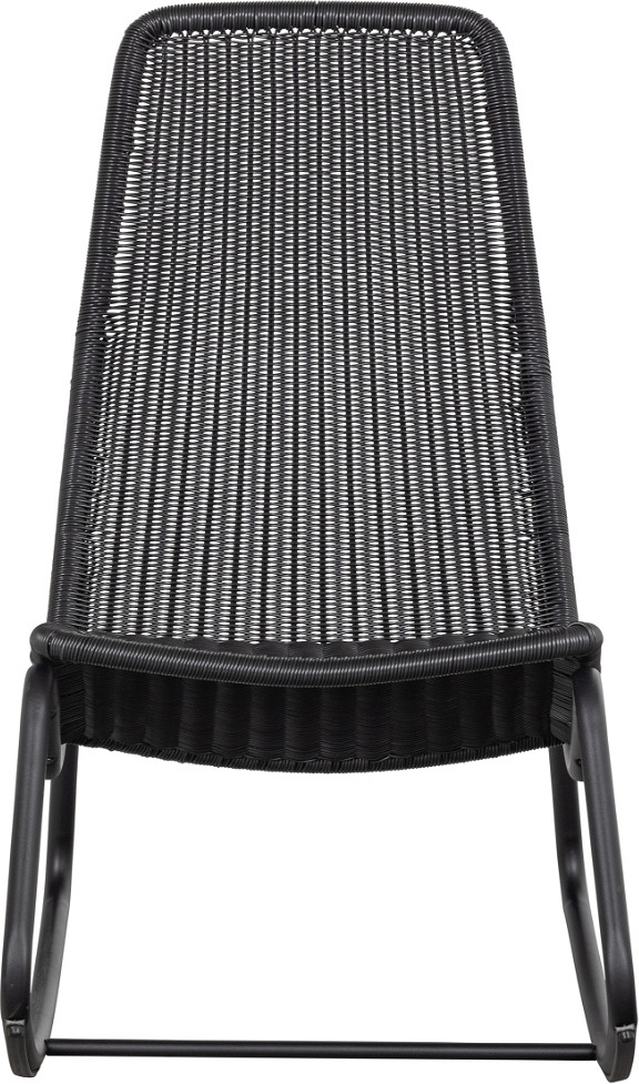 Udendørs Gyngestol Woood Tom Med Sort Rattan Og Metalramme Vandtæt Robust H97xb51xd95 Cm