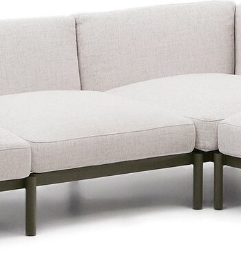 Udendørs Hjørnesofa Kave Home Sorells  -sæders Aluminium Loungemøbel Grøn