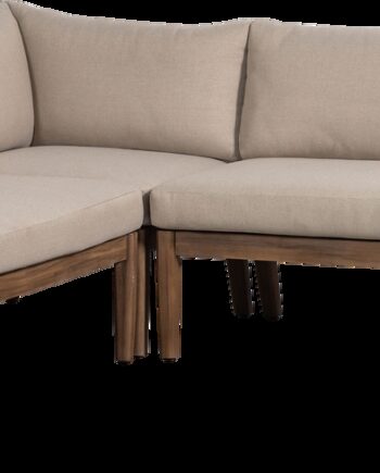 Udendørs Hjørnesofa Woood Collection Loungesæt   Akacietræ 227x227 Cm Sand Hynder Fsc