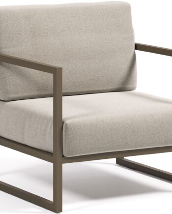 Udendørs Lænestol Havestol Kave Home Comova Grå Nordisk Design Aluminium Aftagelige Hynder Uv-bestandig Vandafvisende