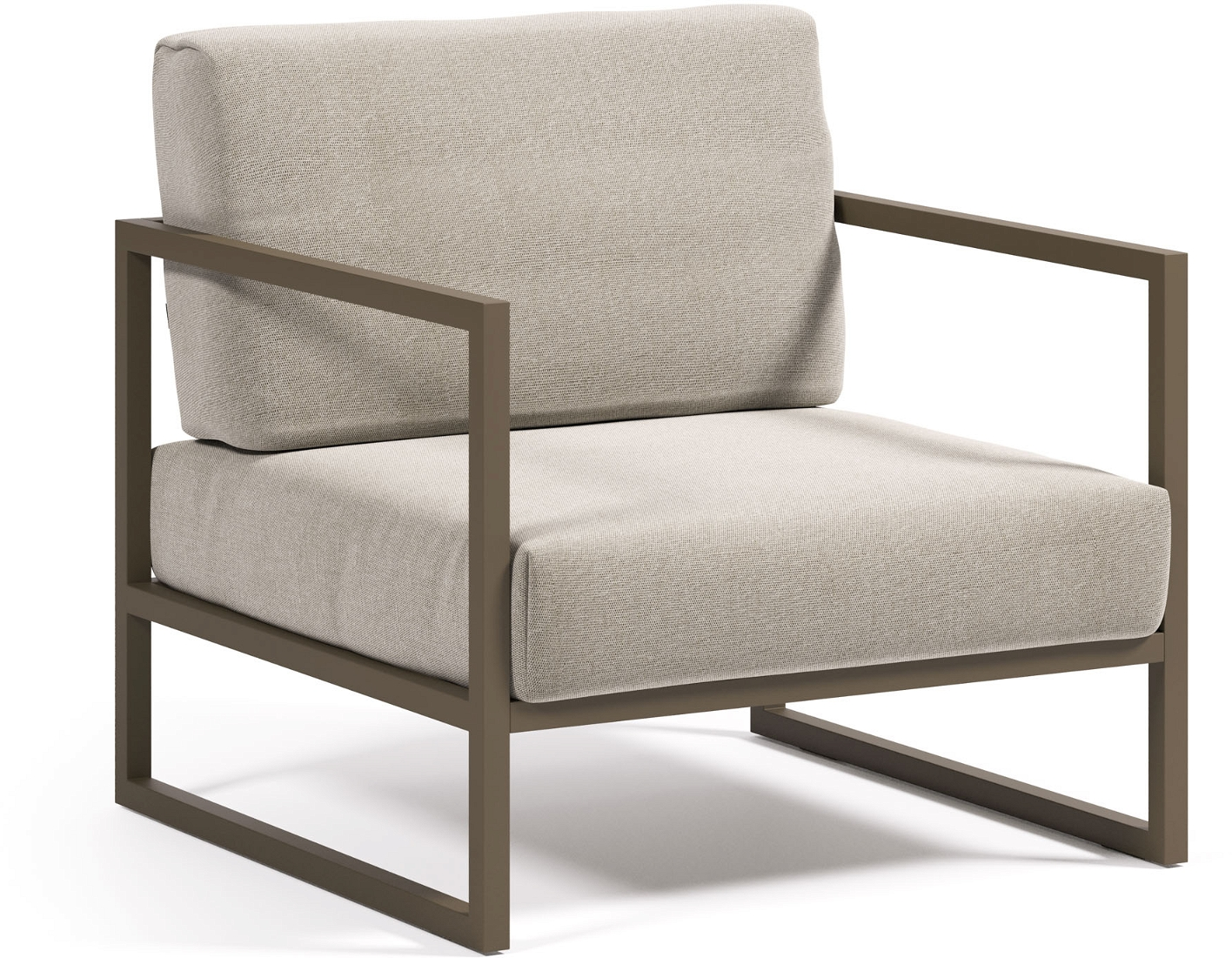 Udendørs Lænestol Havestol Kave Home Comova Grå Nordisk Design Aluminium Aftagelige Hynder Uv-bestandig Vandafvisende