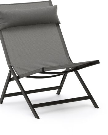 Udendørs Lænestol Kave Home Canutells Grafit Foldbar Pulverlakeret Aluminium Mesh Uv-modstandsdygtig