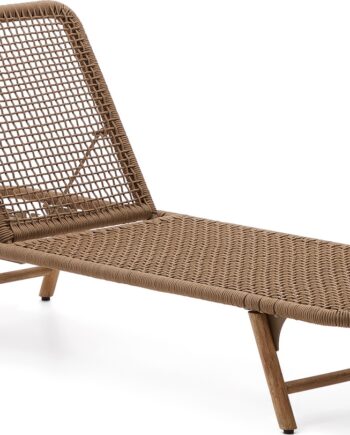 Udendørs Liggestol Kave Home Dandara Rustik Beige Akacietræ Og Reb