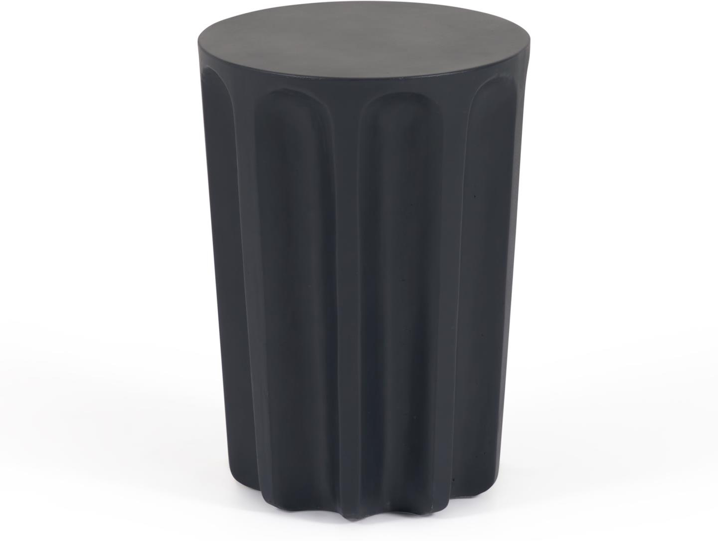 Udendørs Sidebord Kave Home Vilandra   Fibercement Sort ø32   H45 Cm