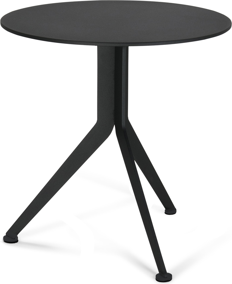 Udendørs Sidebord Sofabord Spinder Design Daley ø38 H45 Cm Sortlakeret Stål Med Opbevaringshylde