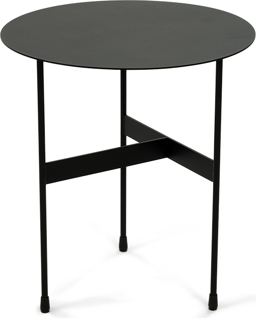 Udendørs Sidebord Spinder Design Mira Mat Sort Stål ø45 H50 Cm