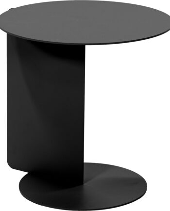 Udendørs Sidebord Spinder Design Salsa Sort Pulverlakeret Stål ø40 Cm Med Ekstra Hylde