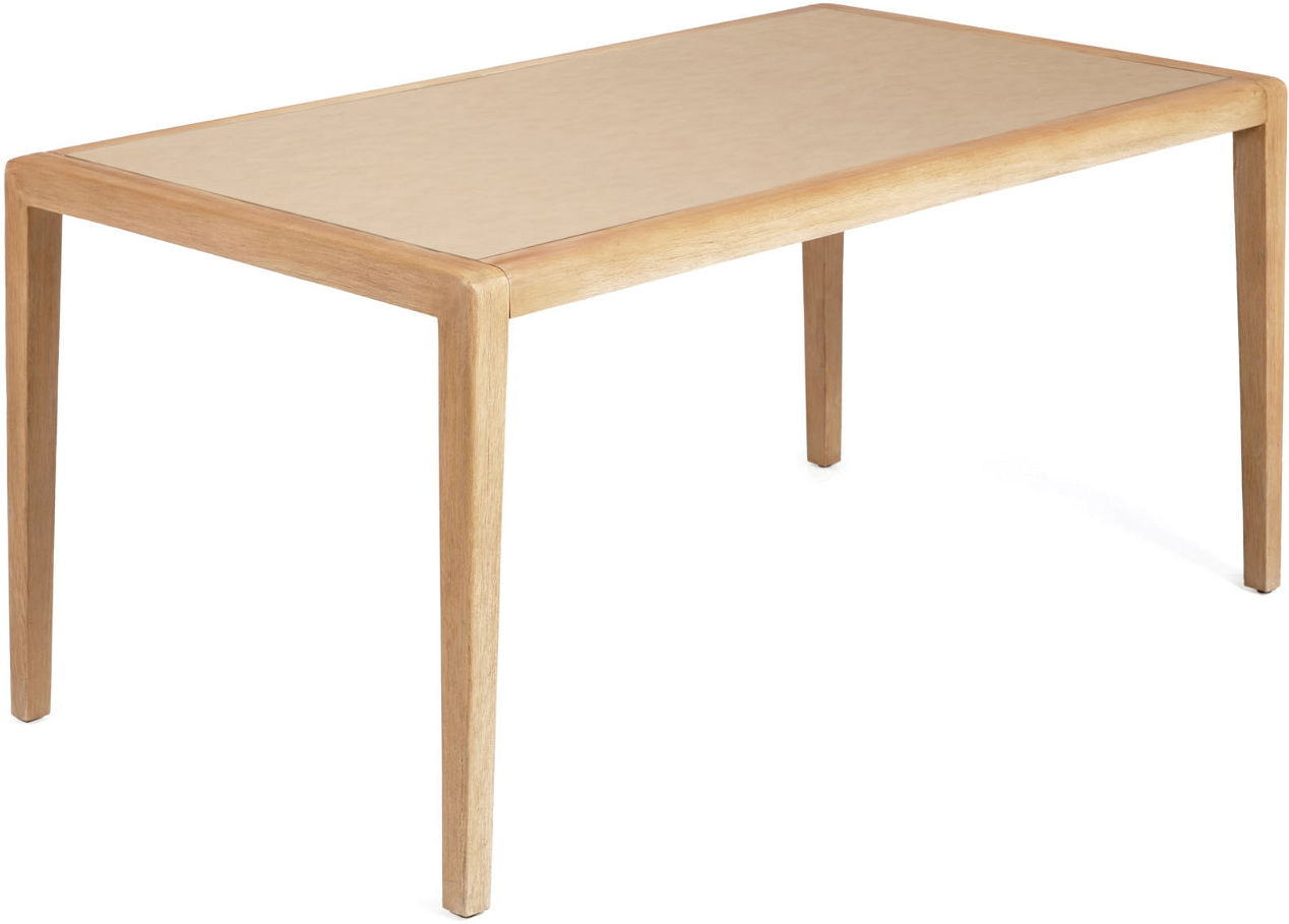 Udendørs Sofabord Kave Home Better Naturfarvet Akacietræ   Polycement 160x90x77 Cm