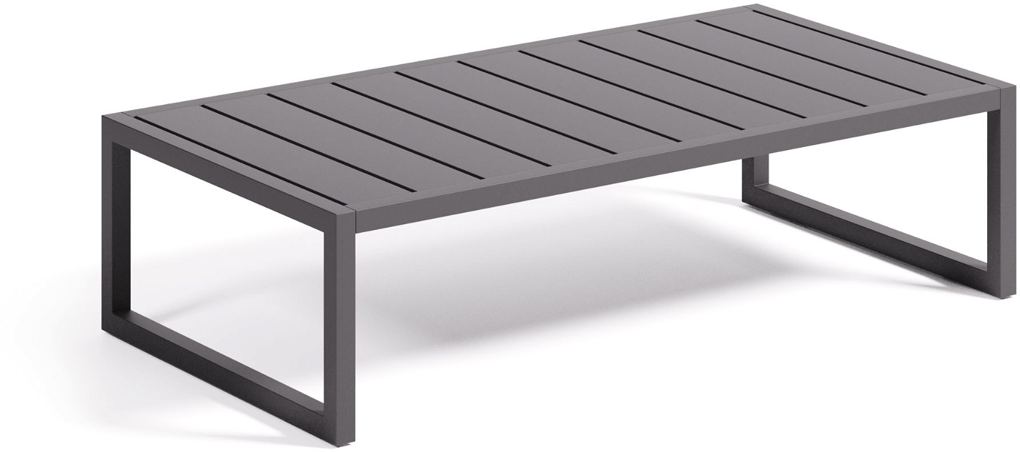 Udendørs Sofabord Kave Home Comova Sort Aluminium 114x60x30 Cm