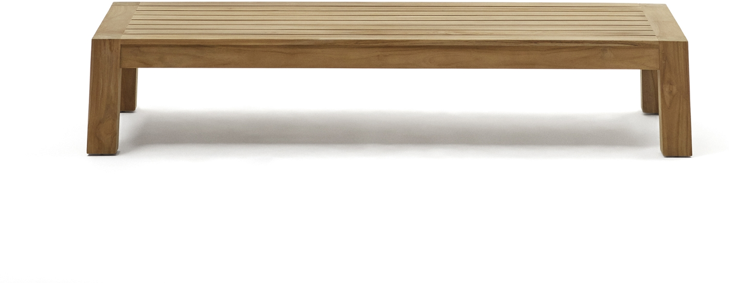 Udendørs Sofabord Kave Home Forcanera   Massivt Teak Natur 153x76x32 Cm