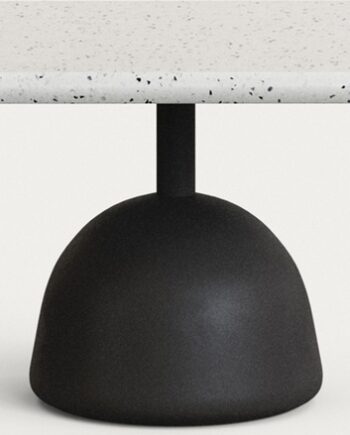 Udendørs Sofabord Kave Home Saura Hvid Terrazzo 48x48 Cm Sort Cement