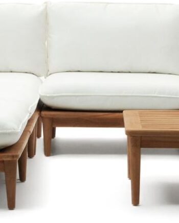 Udendørs Sofasæt Kave Home Portitxol Teak Modulært Loungesæt   Dele Natur Hxbxl 65x270x270 Cm