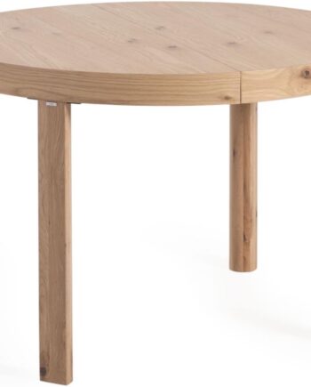 Udendørs Spisebord Kave Home Colleen Udtræksbord   Massivt Egetræ 120x120 Cm Natur