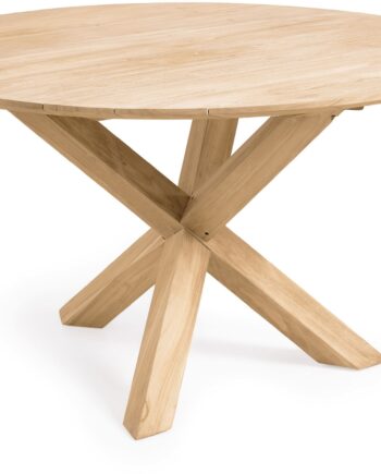 Udendørs Spisebord Kave Home Teresinha ø150 Cm Teaktræ Rustik Kolonial Natur