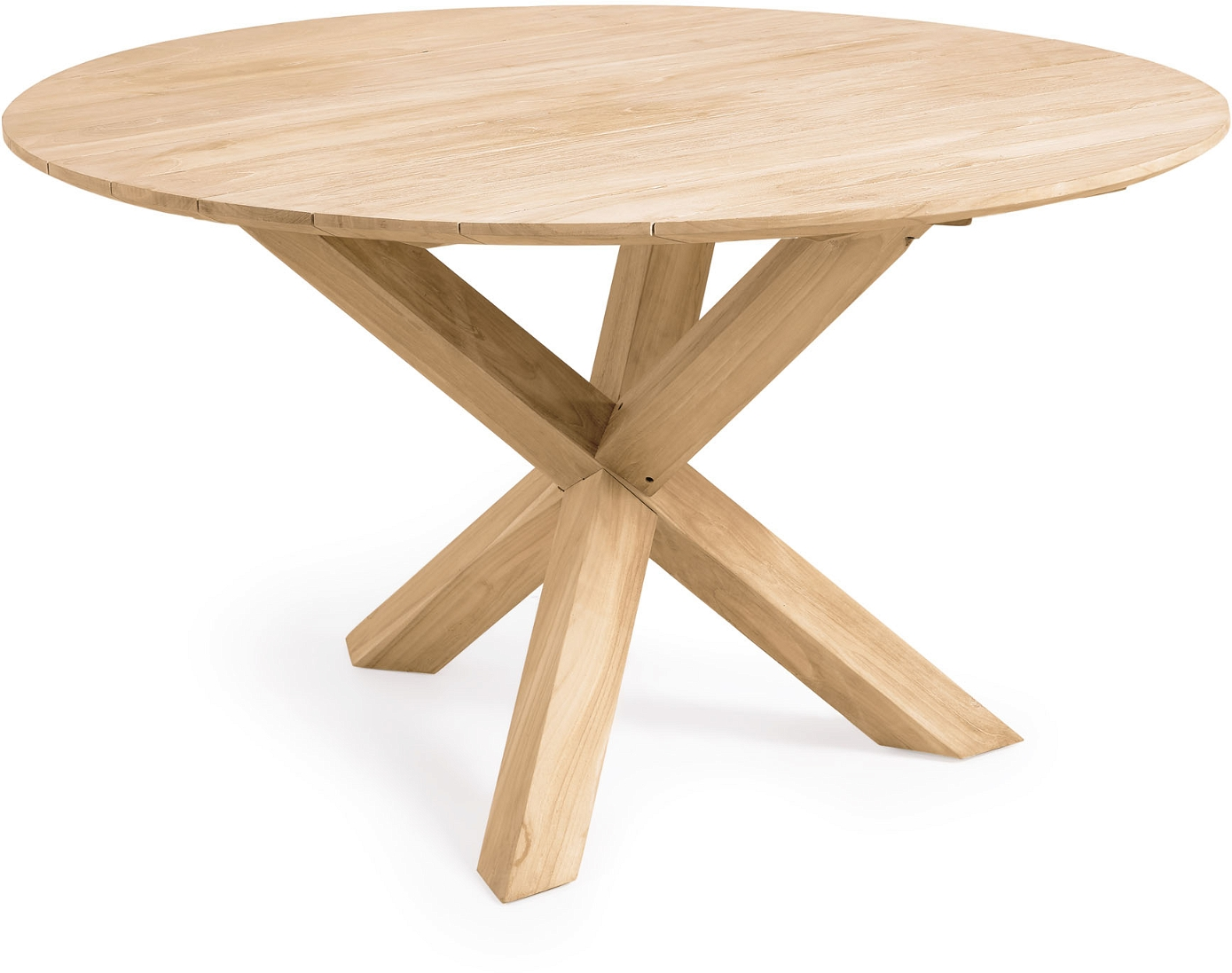 Udendørs Spisebord Kave Home Teresinha ø150 Cm Teaktræ Rustik Kolonial Natur