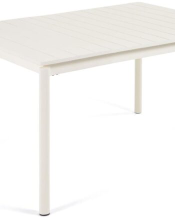 Udendørs Spisebord Med Udtræk Kave Home Zaltana Hvid Pulverlakeret Aluminium 200x90-260x75 Cm
