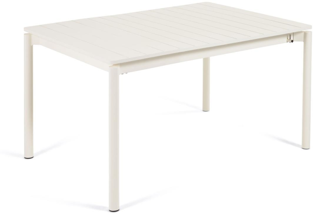 Udendørs Spisebord Med Udtræk Kave Home Zaltana Hvid Pulverlakeret Aluminium 200x90-260x75 Cm