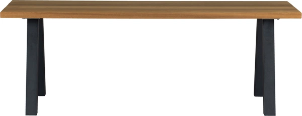 Udendørs Spisebord Tablo Fra Woood Natur Sort Fsc-certificeret Thermo Ayous Pulverlakeret Stål 210x81x75 Cm
