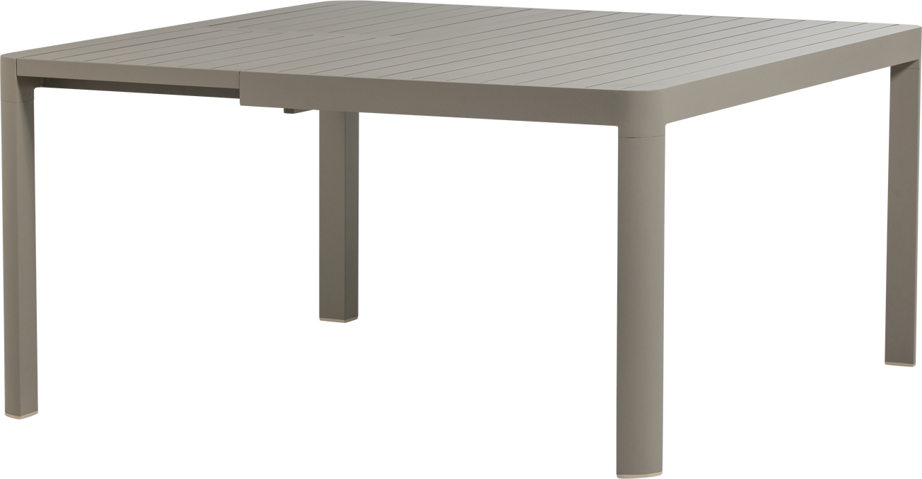 Udendørs Spisebord Woood Collection Udtrækkeligt Havebord Sandfarvet Aluminium 150x150 Cm