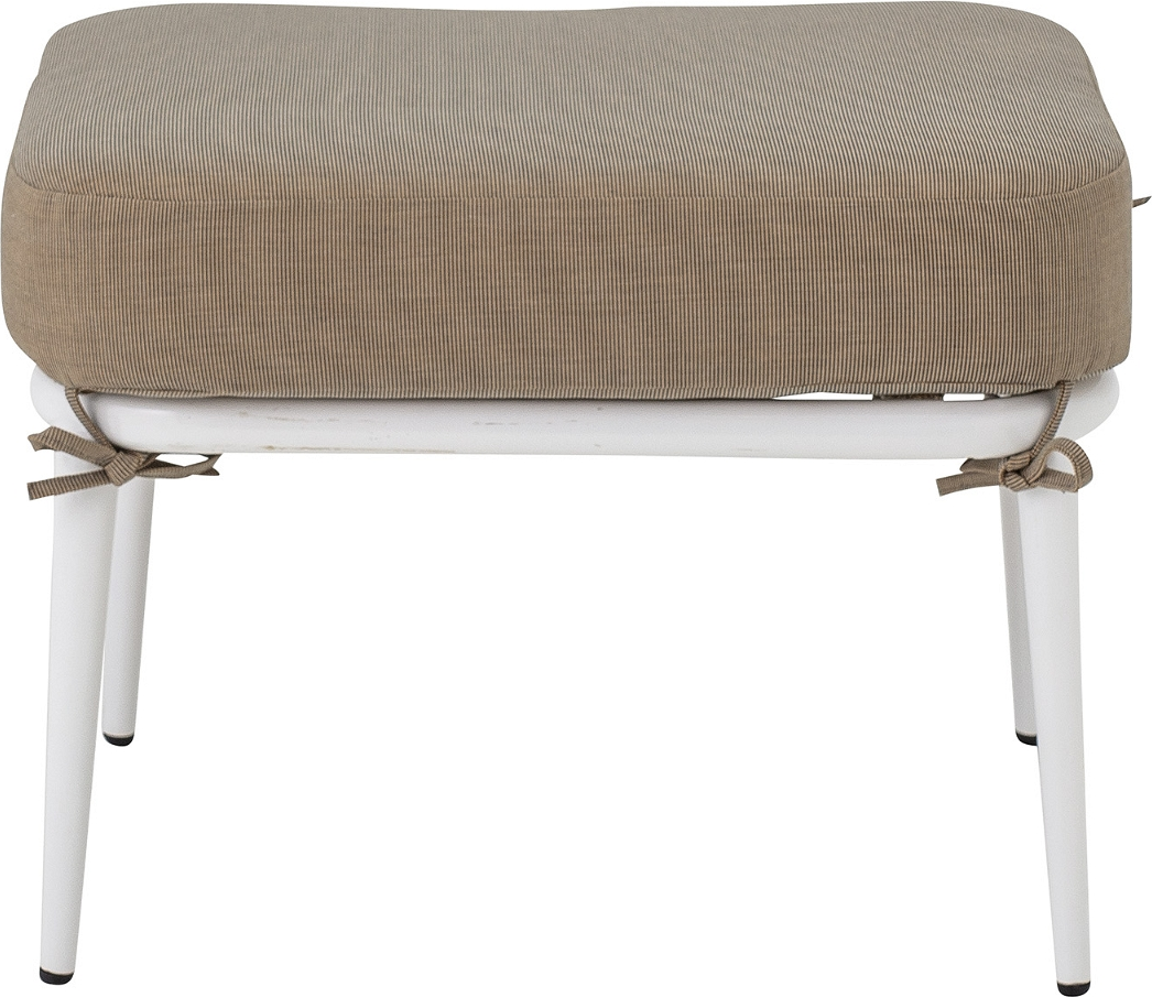 Udendørs Taburet Creative Collection Cia Hvidt Metal Med Vandafvisende Reb Aftagelig Pude Og Frostsikker H40xb40xl50