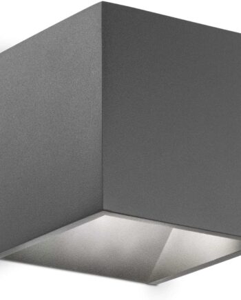 Udendørs Væglampe Ideal Lux Rubik Antracit Led 9w 630 Lm 3000   Ip44 10ã 10ã 10 Cm