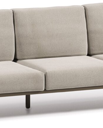 Udendørs  -personers Sofa Kave Home Comova   Gråt Crevin-stof Med Aluminiumsramme H85   B225   D85 Cm